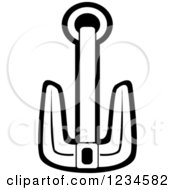 Clipart Of A Black And White Nautical Anchor 11 Royalty Free Vector Illustration