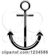 Clipart Of A Black And White Nautical Anchor 5 Royalty Free Vector Illustration