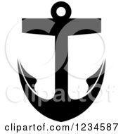 Clipart Of A Black And White Nautical Anchor 3 Royalty Free Vector Illustration