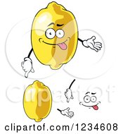 Clipart Of A Happy Lemon Character Royalty Free Vector Illustration