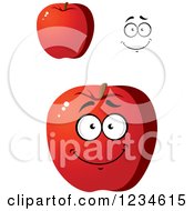 Clipart Of A Smiling Red Apple Character Royalty Free Vector Illustration