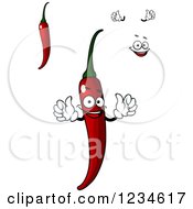 Clipart Of A Red Chili Pepper Character Royalty Free Vector Illustration