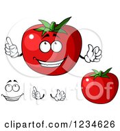 Clipart Of A Smiling Tomato Character Royalty Free Vector Illustration