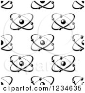 Poster, Art Print Of Black And White Seamless Atom And Molecule Pattern 5