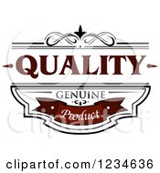 Brown Quality Geniune Product Label