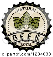 Beige And Green Natural Royal Beer Hops Label