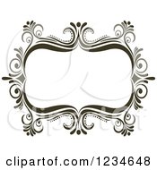 Clipart Of A Dark Brown Ornate Frame 5 Royalty Free Vector Illustration
