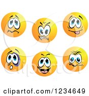 Worried Mean And Goofy Emoticon Faces