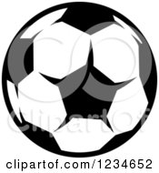 Clipart Of A Black And White Soccer Ball Royalty Free Vector Illustration
