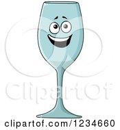Clipart Of A Happy Wine Glass Character Royalty Free Vector Illustration