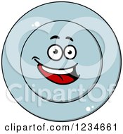 Clipart Of A Happy Plate Character Royalty Free Vector Illustration