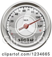 Clipart Of A Car Speedometer Royalty Free Vector Illustration