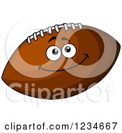 Clipart Of A Smiling American Football Character Royalty Free Vector Illustration