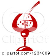 Clipart Of A Bubbly Red Cocktail Royalty Free Vector Illustration