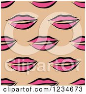 Poster, Art Print Of Seamless Pink Lips Background Pattern