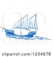 Poster, Art Print Of Blue Ships And Waves