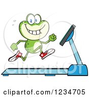 Poster, Art Print Of Frog Character Running On A Treadmill