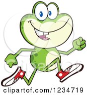 Poster, Art Print Of Frog Character Running In Sneakers