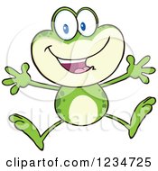 Poster, Art Print Of Happy Frog Character Jumping