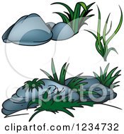 Poster, Art Print Of Green Plants And Boulders