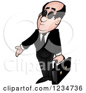 Clipart Of A Male Agent Presenting Royalty Free Vector Illustration