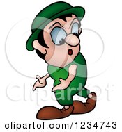 Clipart Of A Walking Green Jack Royalty Free Vector Illustration