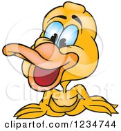 Clipart Of A Happy Blue Eyed Duck Royalty Free Vector Illustration
