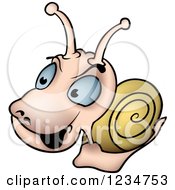 Clipart Of A Curious Snail Royalty Free Vector Illustration