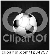 Poster, Art Print Of 3d Reflective Soccer Ball Over Black Mesh