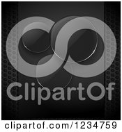 Clipart Of 3d Round Lenses Over Black And Mesh Royalty Free Vector Illustration