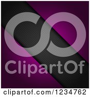 Poster, Art Print Of Diagonal Line Of Black Mesh With Purple Corners