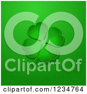 Poster, Art Print Of Green Four Leaf Clover Over Leather