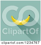 Clipart Of A Yellow Banana And Shadow On Blue Royalty Free Vector Illustration by elena
