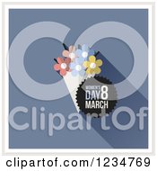 Clipart Of A Flower Bouquet And Womens Day March 8 Text Royalty Free Vector Illustration by elena
