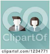 Poster, Art Print Of Male And Female Avatar Users On Blue