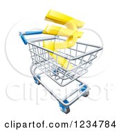 3d Golden Rupee In A Shopping Cart