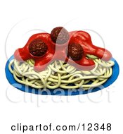 Clay Sculpture Clipart Spaghetti And Meatballs Royalty Free 3d Illustration by Amy Vangsgard #COLLC12348-0022