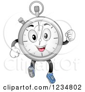 Poster, Art Print Of Happy Stopwatch Character Running