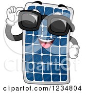 Poster, Art Print Of Happy Solar Panel Mascot Wearing Sunglasses