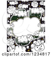 Poster, Art Print Of Doodled Counting Sheep Frame Background