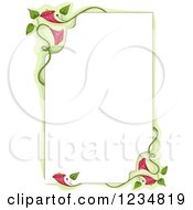 Poster, Art Print Of Border Of Vines And Pink Flowers