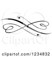 Clipart Of A Black Swirl Design Element Royalty Free Vector Illustration