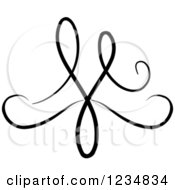 Clipart Of A Black Swirl Design Element 3 Royalty Free Vector Illustration