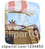 Poster, Art Print Of Stairs Leading To A Pirate Ship Helm