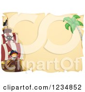 Boy Pirate Captain On A Ship Over Parchment