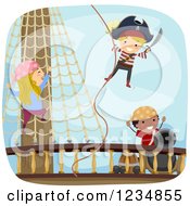 Poster, Art Print Of Pirate Kids On A Ship Deck