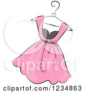Poster, Art Print Of Pink Boutique Dress On A Hanger