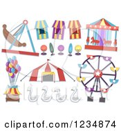 Poster, Art Print Of Carnival Rides And Items