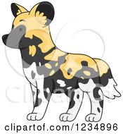 Cute African Wild Dog In Profile