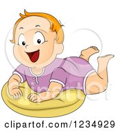 Poster, Art Print Of Red Haired Caucasian Baby Boy On A Pillow